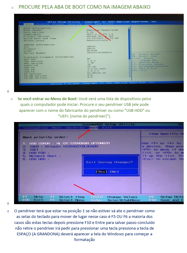 Exemplo de tela BIOS/UEFI