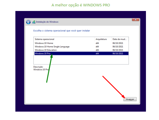 Tela de aceitação dos termos de licença do Windows